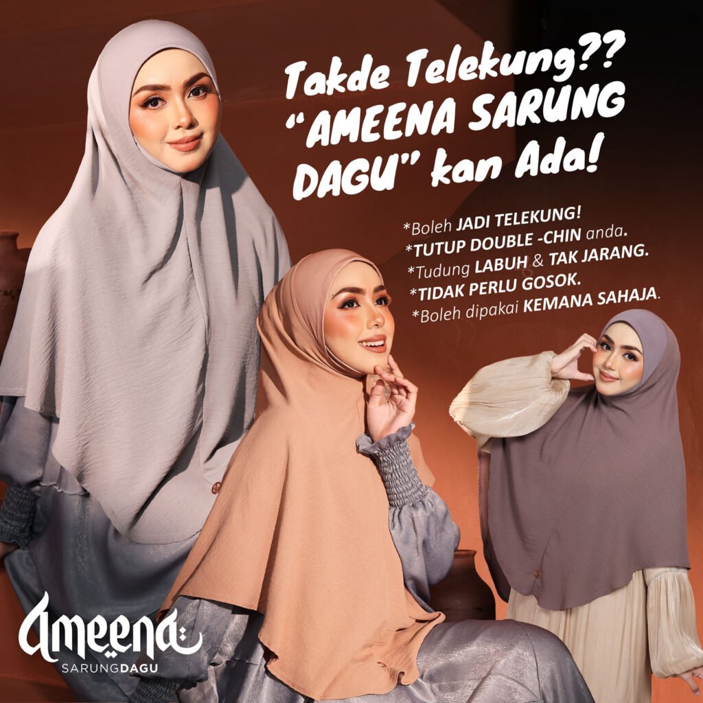 Takde telekung? Ameena sarung dagu kan ada. Boleh jadi telekung, tutup double chin, tidak perlu gosok