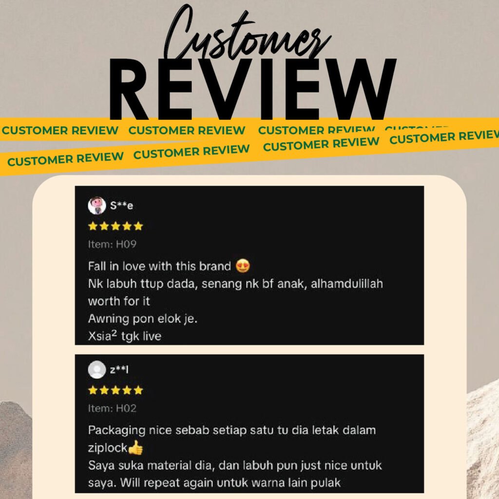 Customer review Maya Bawal Inner dengan lima bintang
