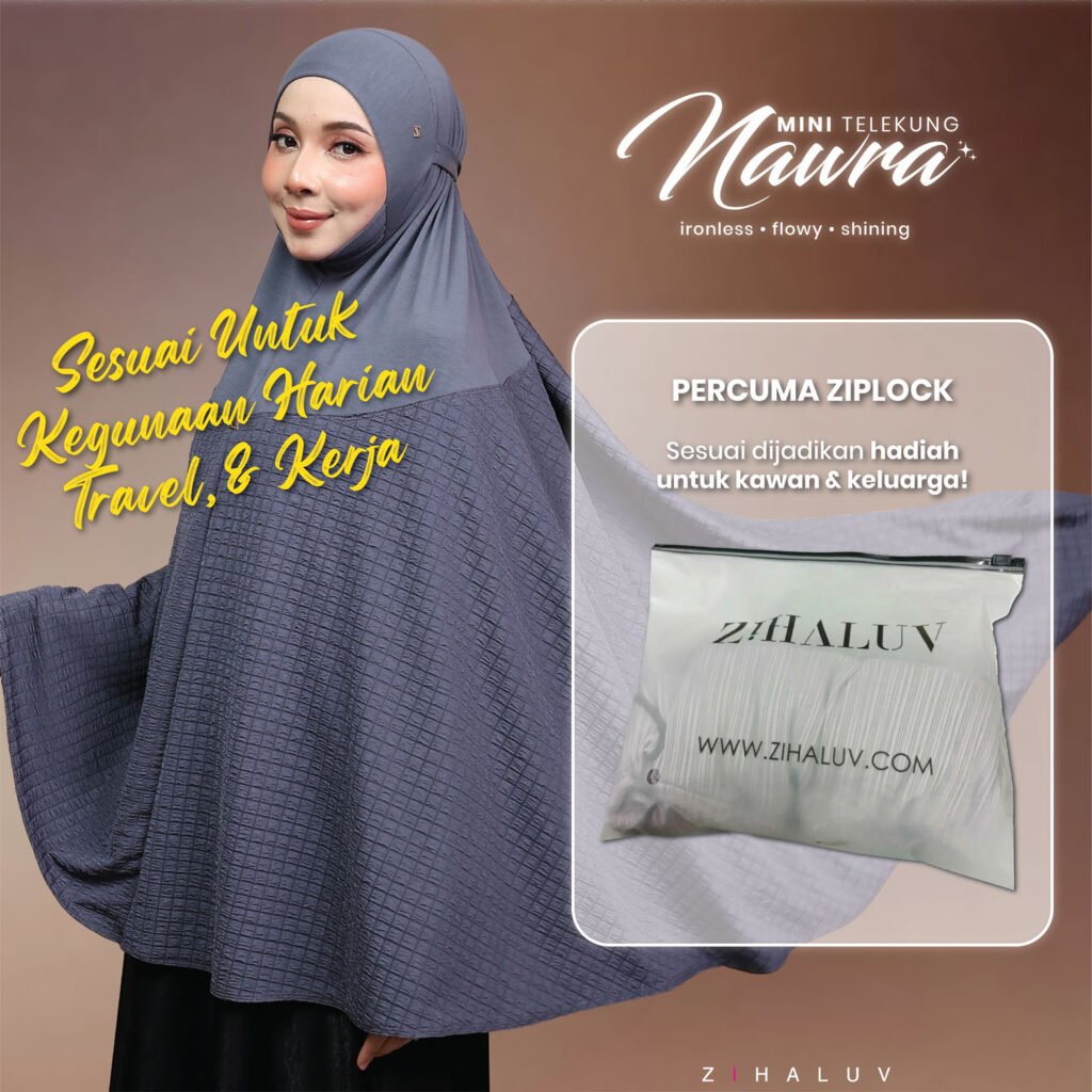 Percuma ziplock Zihaluv, sesuai dijadikan hadiah untuk kawan dan keluarga. Nawra sesuai untuk kegunaan harian, travel dan kerja